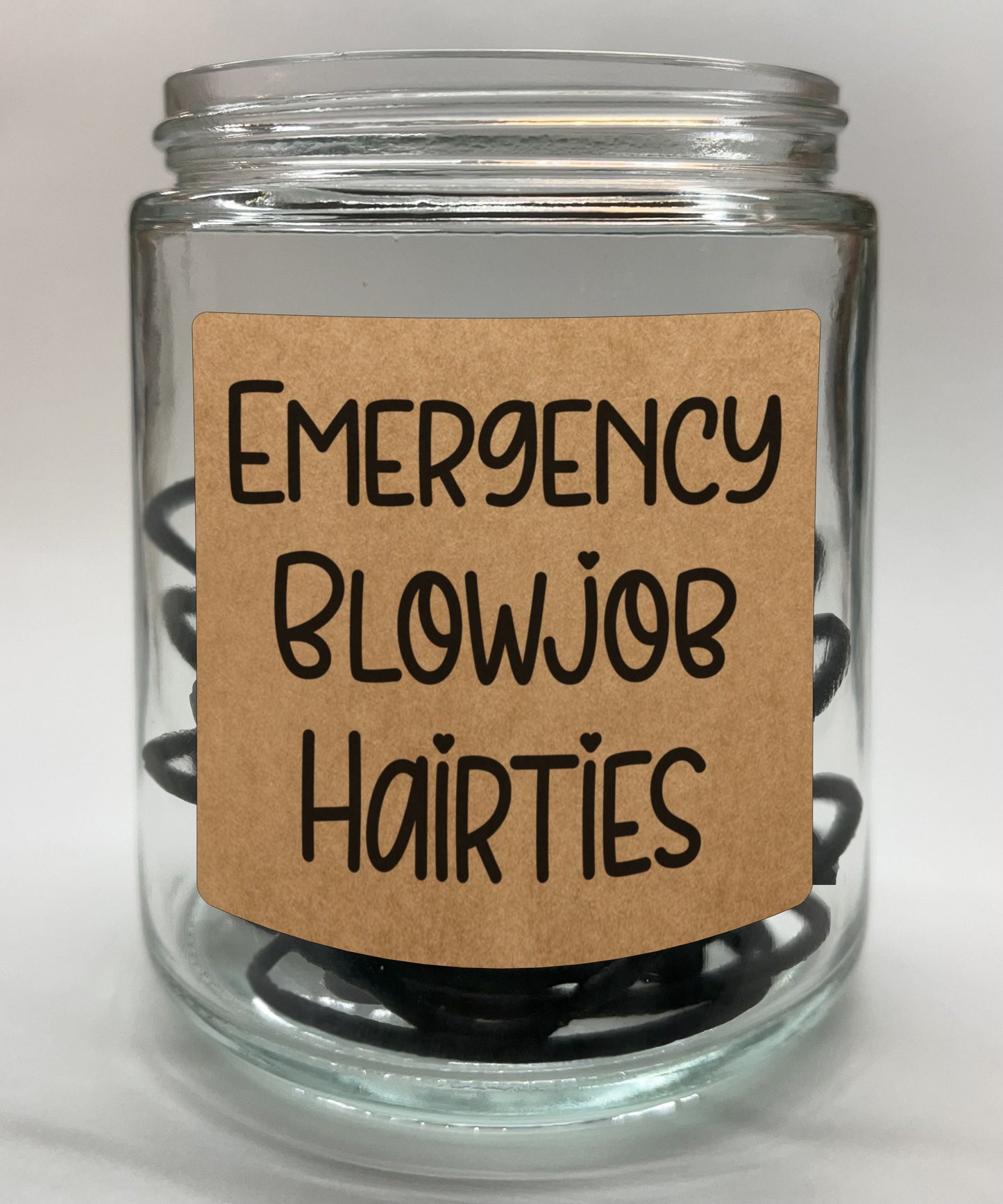 Emergency BlowJob Hair Ties glass jar