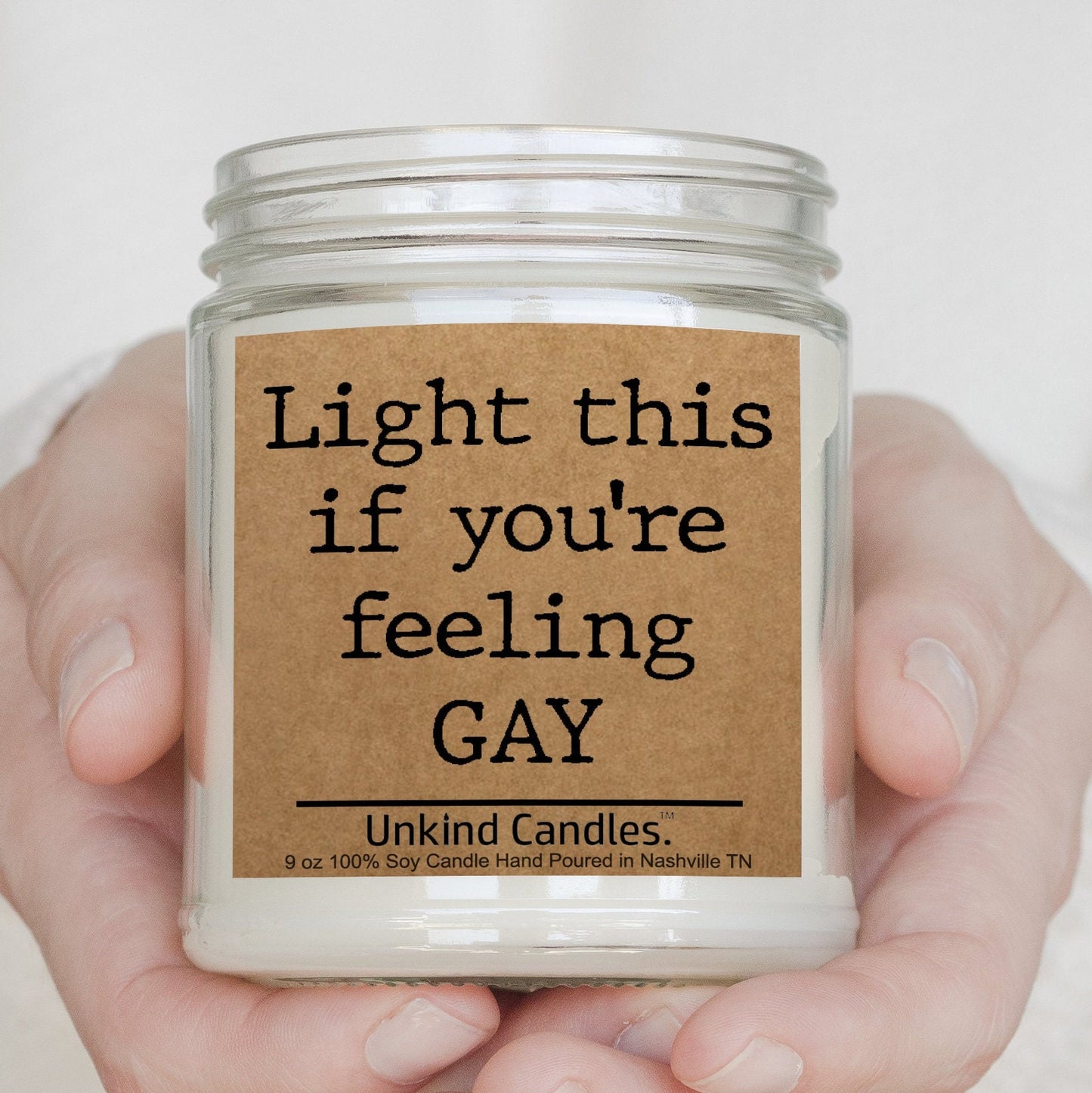 Light this if you're feeling gay. Funny soy candle. Pride, Gay Gift, Gift for partner, husband, wife, Same Sex, Ally