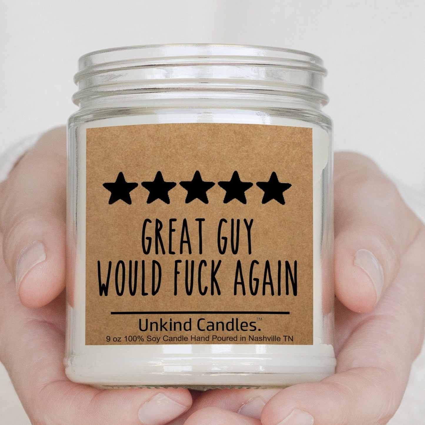 Great Guy, Would fuck again. Funny valentines day Handmade candle, gift for him, Gift for boyfriend or husband.