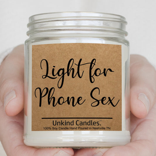 Light for Phone Sex, Funny Handmade Soy Candle. Perfect Long Distance Relationship gift for him. Boyfriend, girlfriend gift. Anniversary