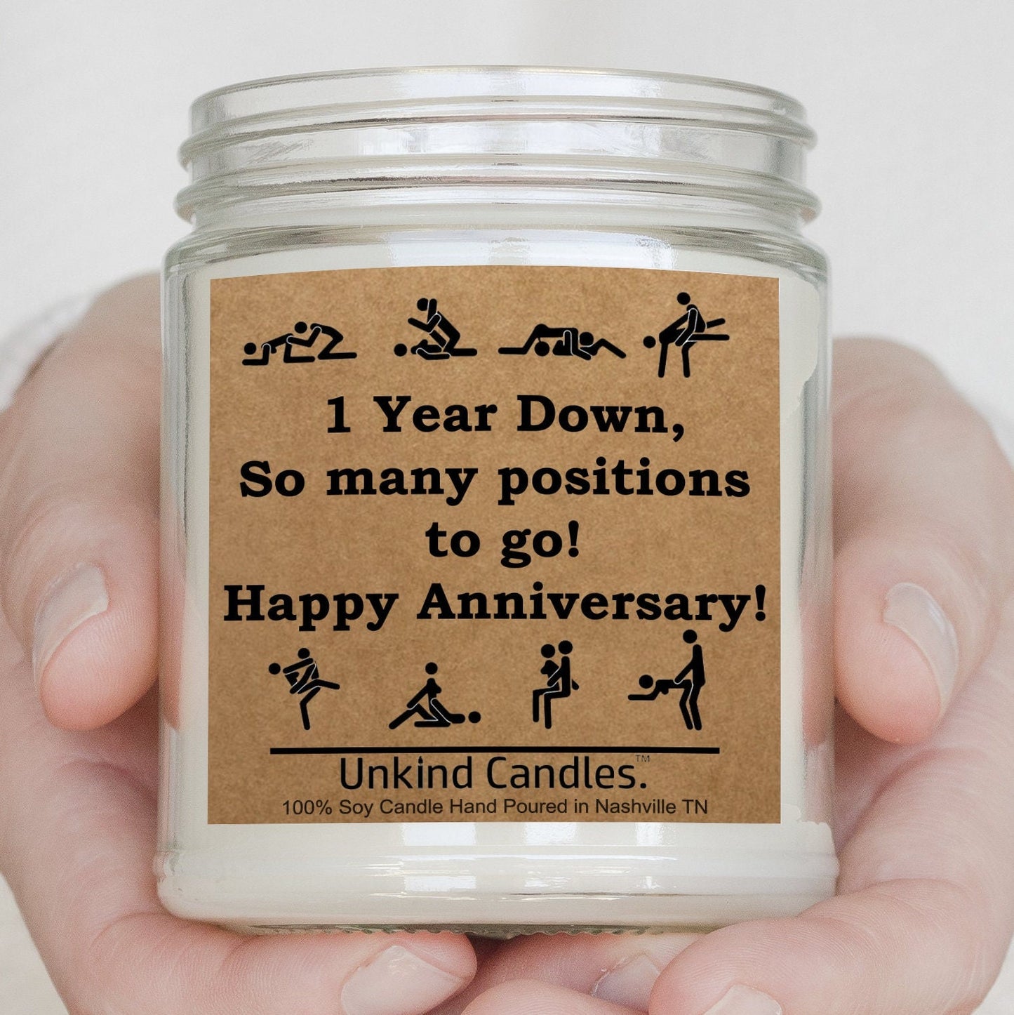 One Year down, Funny Handmade Soy Candle. Sexy Anniversary gift for him, for her, boyfriend, Anniversary gift, naughty, 1st year anniversary