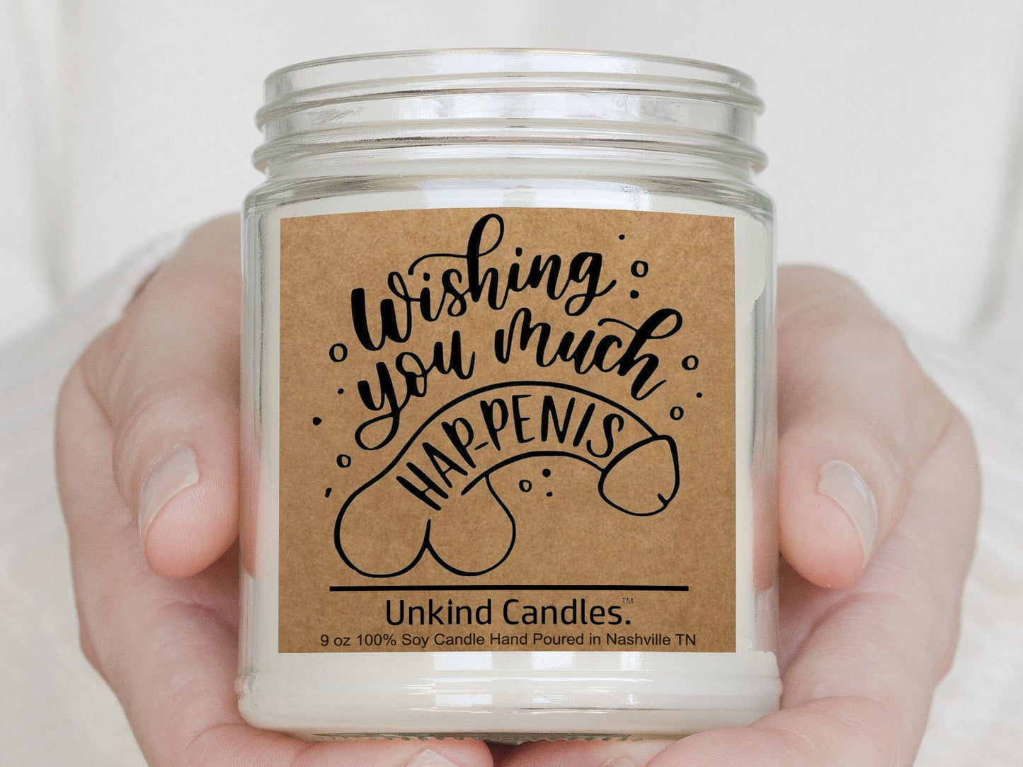 Wishing you Much Hap-Penis, Bachelorette gift Funny Handmade Soy Candle. Wedding, Bachelor, Newlywed, Party, Girls night, Penis, Dick