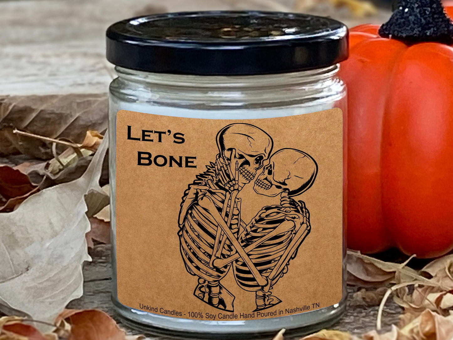 Let's Bone, Halloween Soy Candle, Funny Handmade Soy Candle. Halloween, Spooky, Home Decor!