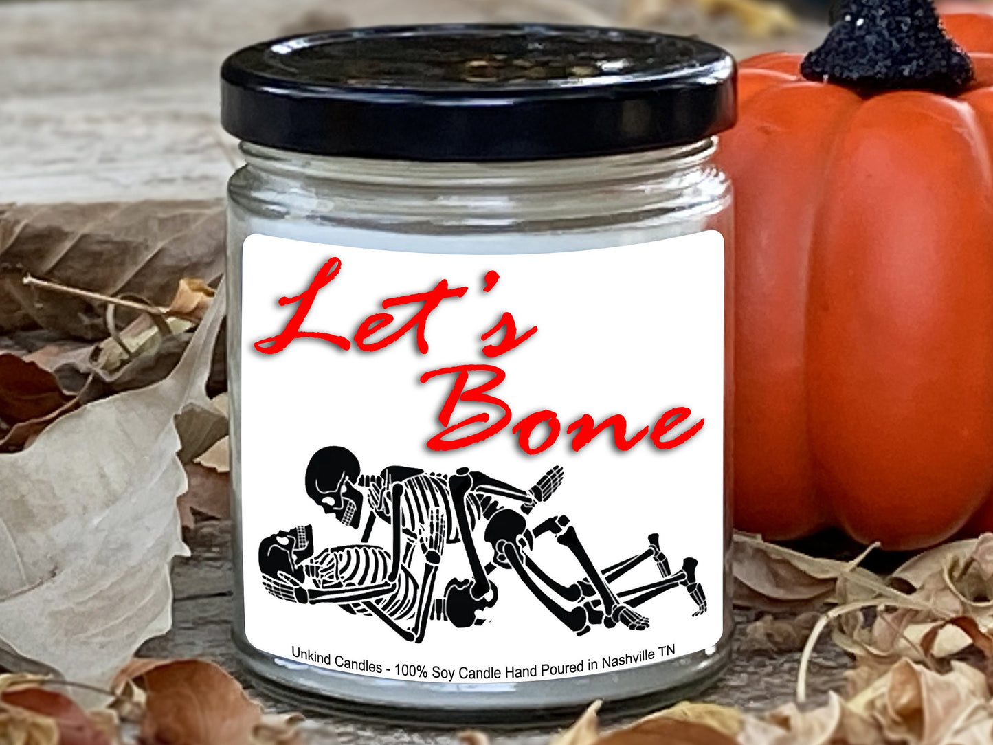 Sexy Halloween Soy Candle, Lets Bone -  Funny Handmade Soy Candle. Halloween, Spooky, Home Decor, Witchy, Spooky, Goth
