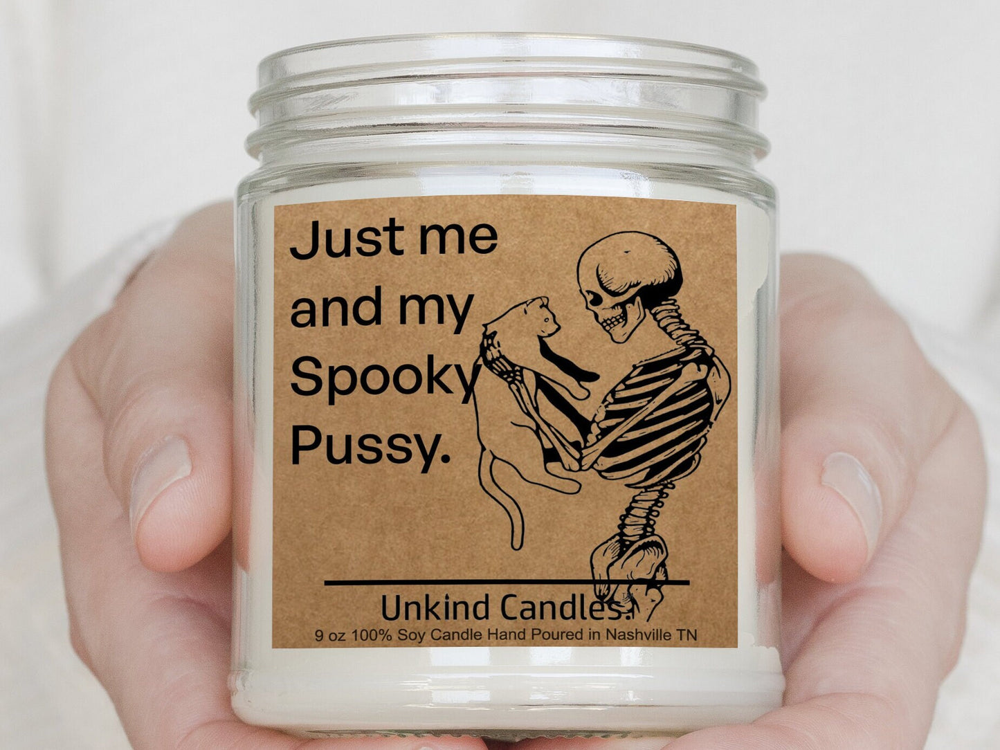 Spooky Pussy, Funny Halloween Soy Candle, Funny Handmade Soy Candle. Halloween, Spooky, Home Decor!