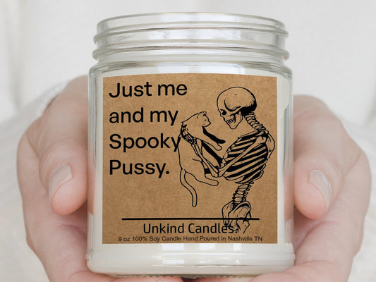 Spooky Pussy, Funny Halloween Soy Candle, Funny Handmade Soy Candle. Halloween, Spooky, Home Decor!