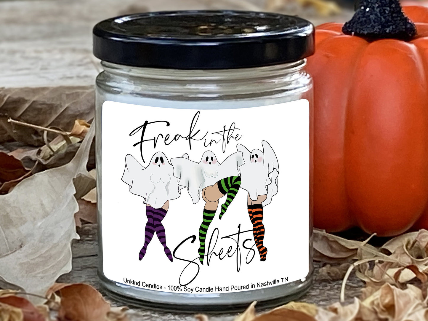 Sexy Halloween Soy Candle, Freak in the Sheet -  Slutty Handmade Soy Candle. Halloween, Spooky, Home Decor, Witchy, Spooky, Goth