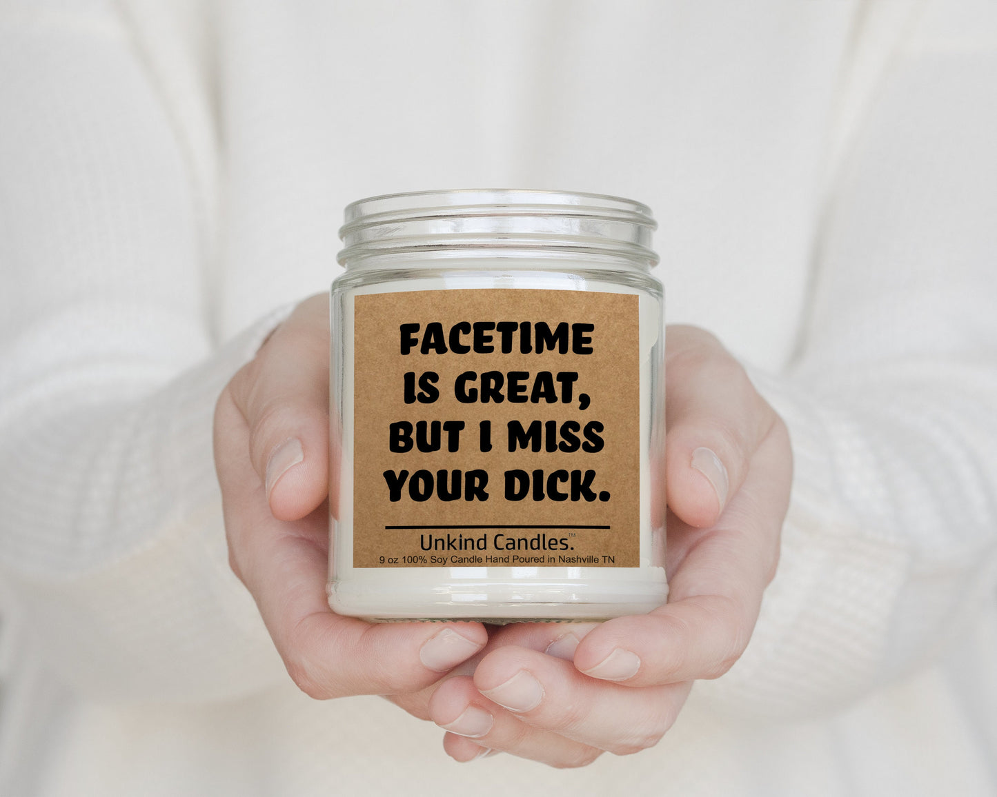 Facetime is Great, but I Miss Your Dick, Funny Handmade Soy Candle. Perfect Long Distance Relationship gift for him. Boyfriend gift.