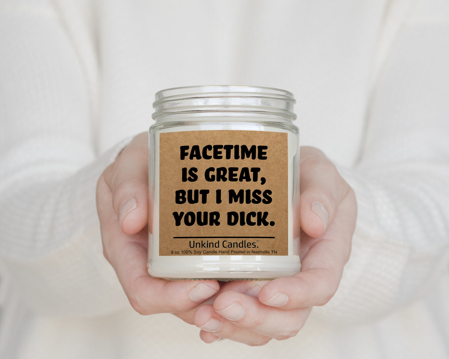 Facetime is Great, but I Miss Your Dick, Funny Handmade Soy Candle. Perfect Long Distance Relationship gift for him. Boyfriend gift.